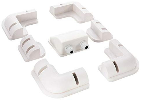 HISUNAGE 7 soportes de montaje para panel solar, color blanco, soportes rectangulares para paneles solares, montaje de esquina para barcos, caravanas, marina, autocaravanas, etc