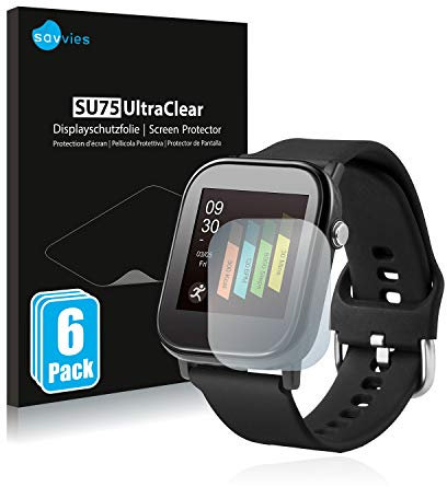 Savvies 6 Stück Schutzfolie für Technaxx TX-SW6HR Displayschutz-Folie Ultra-Transparent