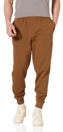 Amazon Essentials Pantaloni Sportivi da Jogging Taglio Rilassato, in Pile, vestibilità Comoda Uomo, Marrone Toffee, XS