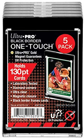 Ultra Pro 130PT Black Border UV ONE-Touch Magnetic Holder (5 Count Retail Pack)