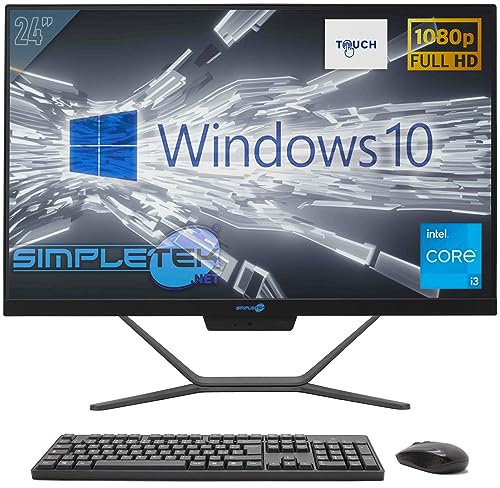 COMPUTER DESKTOP PC ALL IN ONE AIO TOUCH SCREEN TOUCHSCREEN I3 3120M 2.5GHZ 24 1080P FULLHD WIFI HDMI WINDOWS 10 PROFESSIONAL NERO(Nuovo) (8GB SSD 240GB)