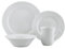 16 Piece Dinner Set Porcelain Dinnerware Service Set for 4 Dinner Plates, Side Plates, Bowls, Mugs Round Crockery Dinner Cereal Soup Salad Dessert Tableware Sets, Porcelain, White