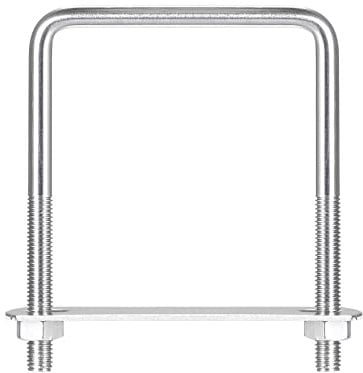 sourcing map Square U-Bolts, 77mm(3.03) Inner Width 110mm Length M8 304 Stainless Steel U Clamp Bolt with Nuts and Plates, for Boat Trailer