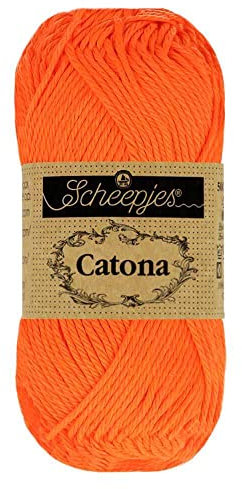 Scheepjes - Scheepjes Catona 603 Neon Orange Yarn - 1x25g