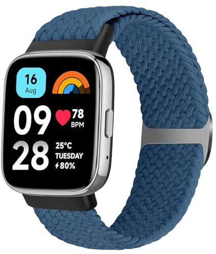Dafean Bracelet Tressée compatible avec Xiaomi Redmi Watch 3 Active pour Hommes Femmes, Sport Nylon Réglable Tressé Élastique Bracelet de Remplacement pour Xiaomi Redmi Watch 3 Active