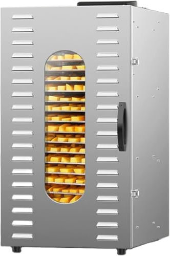 Wrobelax 20-Layer Stainless Steel Food Dehydrator with LED Touch Panel, 3 fan 360° Efficient Drying, Digital Adjustable Timer 30-90 C° Temperature Control, Household Commercial Dried Fruit Machine