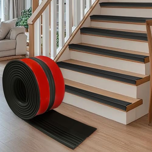 Nez de marche autocollant en PVC de 5 m - Protection antidérapante - Étanche - En forme de L - Pour l'extérieur et l'intérieur