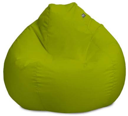 rucomfy Adult Slouchbag Outdoor Beanbag Chair - Water Resistant - Olive | Pre-Filled Kids Beanbag - Machine Washable - Outdoor Chair Lounger - Safe Comfortable Kids Seating - 80x110cm