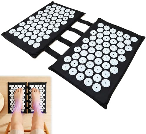 Tapis Acupression Pieds, NAVESO Acupression Pieds avec 110 Pointes, 24 x 34 cm Tapis de Massage pour l'acupressions, Massage et Relaxation