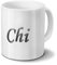 printplanet Tasse mit Namen Chi - Motiv Chrom-Schriftzug - Namenstasse, Kaffeebecher, Mug, Becher, Kaffeetasse - Farbe Weiß