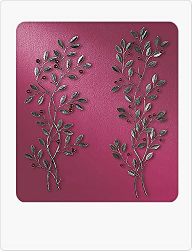 Wanddeko 60cm Blume silber 1 Modell sortiert aus Metall, 1x Blüte rechts oder links GILDE Wanddekoration Metall Relief Beerenzeit antik Silber mit roten Beeren 1 Modell Sortiert