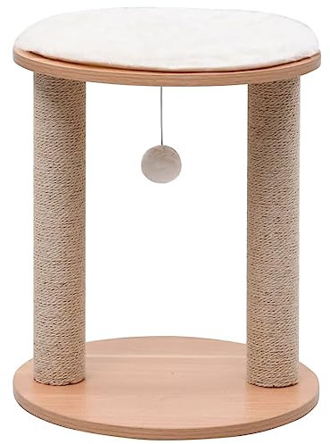 vidaXL Small Cat Tree with Durable Scratching Posts, 44cm - Compact & Easy-to-Assemble, Rest Platforms Included, Veneer-Finished MDF, Brown.