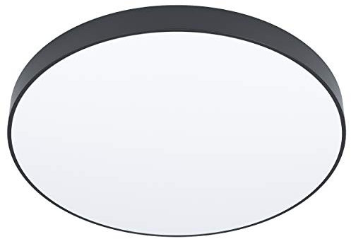 EGLO Access LED Deckenleuchte Zubieta-A, 1 flammige Wandlampe, Aufbauleuchte aus Stahl und Kunststoff in Schwarz, Weiß, mit Fernbedienung, Farbtemperaturwechsel (warm, neutral, kalt), dimmbar, Ø 45 cm
