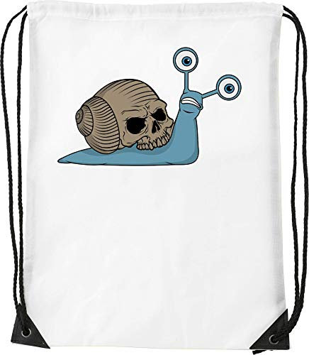 Snail Skull Spooky Skeleton Head Graphic Kordelzug Sack Sack Wanderhalle