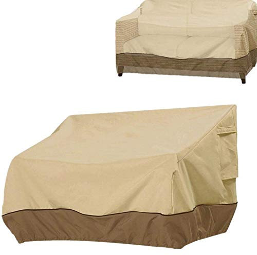 LICHENGTAI Garten Sofabezug mit Kordelzug Wasserdicht Staubdicht UV-Schutzhülle für Loungebank Love Seat, Abdeckung Sessel für Gartenstuhl 2-Sitzer / 3-Sitzer