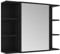 vidaXL Bad Spiegelschrank, Badschrank Badezimmerschrank mit Tür Fächern, Wandschrank für Badezimmer, Badspiegel Badmöbel, Modern, Schwarz Holzwerkstoff