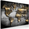 B&D XXL - Weltkarte Bilder für Wohnzimmer 60x40 cm 1 tlg Modern Leinwandbild Groß Wandbilder auf Leinwand XXL Schlafzimmer Wanddekoration Abstrakte Landkarte - Kontinente Schwarz k-A-0498-b-a