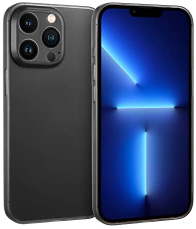 doupi UltraSlim Hülle kompatibel für iPhone 13 Pro (6,1 Zoll), Ultra Dünn Fein Matt Handyhülle Cover Bumper Schutz Schale Hard Case Taschenschutz Design Schutzhülle, schwarz