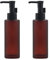 Lot de 2 flacons en Verre ambré de 100 ML avec Pompes à Lotion Noires Rechargeables pour Salle de Bain, Cuisine et Jardin