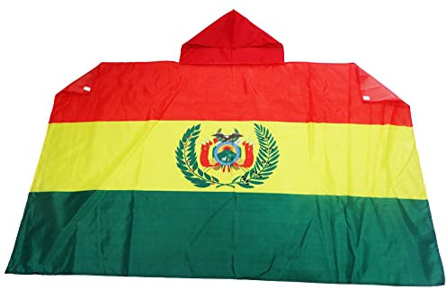 AZ FLAG Bandera de Bolivia 150 x 90 cm, Capa Bandera Boliviana 100% poliéster con mangas integradas, Body Flag boliviano