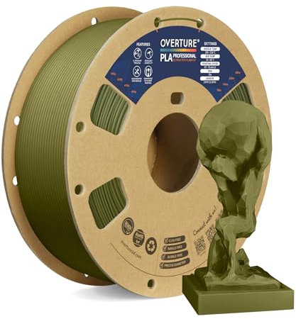 OVERTURE PLA Plus (PLA+) PLA-Filament 1,75 mm, professionelle PLA-Festigkeit, 1kg Filament (2,2 lbs), Maßgenauigkeit +/- 0,02 mm für 3D-Drucker (Armeegrün)