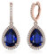 Jewelrypalace Luxus Tropfenschliff 12.4ct Erstellt Blau Saphir Ohrhänger Rosegold, Ohrringe Silber 925 Mädchen Echt Silber Creolen Damen, Blauer Stein Ohrringe Modeschmuck Ohrringe, Schmuck Set Frauen