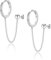 925 Sterling Silber Ohrringe Hängend Creolen Silber & Klein Ball Ohrstecker für Damen Frauen Mädchen Huggie Ohrringe für Mehrere Ohrlöcher