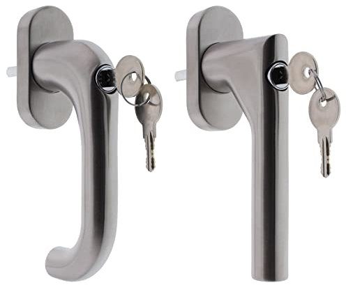 ToniTec Fenstergriff Ling abschließbar 100Nm Edelstahl 37 mm inkl. Schrauben L-Form