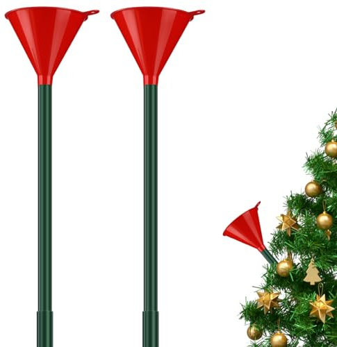 Yungyan 2 Stück Weihnachtsbaum-Bewässerungstrichter mit Rohr, Weihnachtsbaum-Bewässerungsausguss, Werkzeug für große Innen- und Außenpflanzen