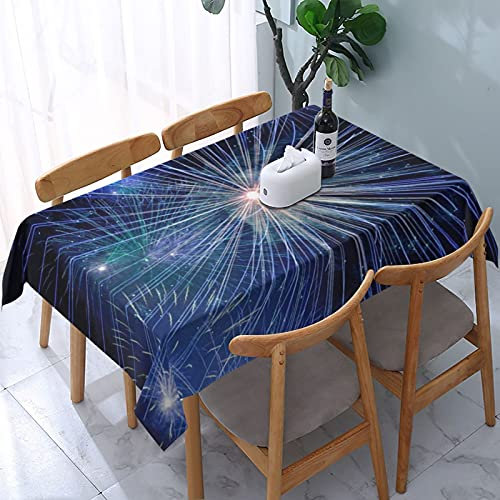 Tovaglie Capodanno Pirotecnica Feste stampate Tovaglie Tovaglia lavabile per soggiorno Biancheria da tavola 137 x 183 cm