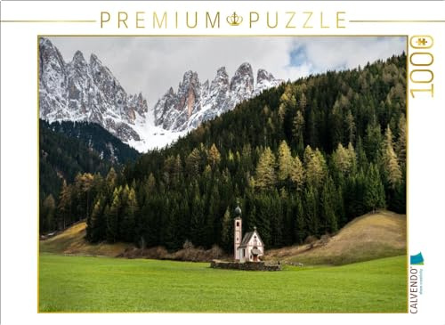 Puzzle · San Giovanni in Ranui Kirche, Dolomiten | Ein entspannender Spaziergang in der Natur · 1000 Teile · Lege-Größe 64 × 48 cm · CALVENDO Puzzle