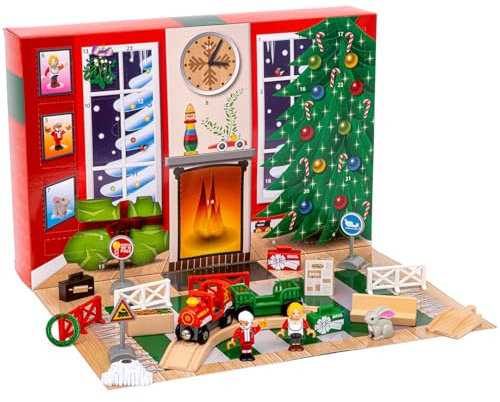 BRIO World – 36100 Adventskalender 2024 | Zubehör zum Zugset für Kinder ab 3 Jahren, kompatibel Eisenbahnsets & Zubehör