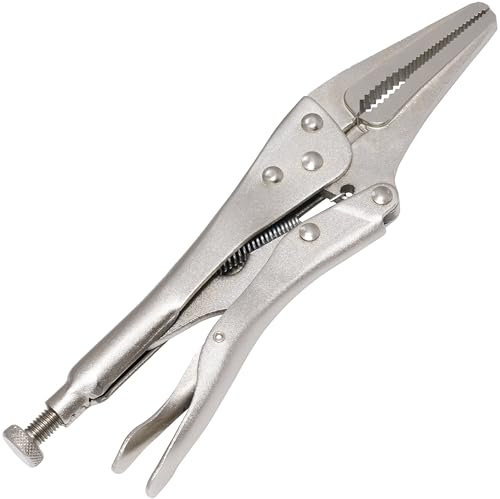 AERZETIX - C68487 - Pince-étau à bec allongé mâchoire dentée - longueur 225 mm - pince autobloquante réglable de serrage multifonctionnel rapide - en acier au carbone