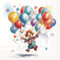 20 Servietten Karneval und Fasching Clown mit bunten Ballons als Tischdeko zum Kindergeburtstag. Papierservietten mit Motiv Clown und Luftballons. Auch für Decoupage und Serviettentechnik 33x33cm