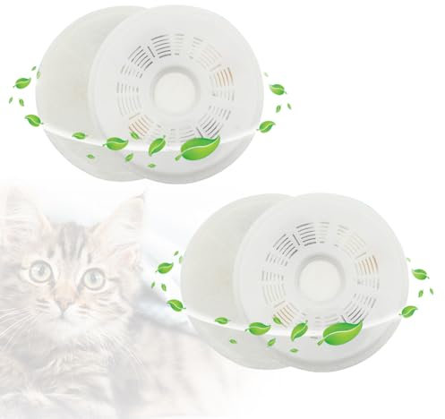 OWOAOOwl Lot de 4 filtres de rechange pour fontaine à eau pour chat, triple action, filtre de rechange pour fontaine à eau pour animaux de compagnie, distributeur d'eau de 3 l
