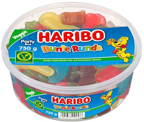 Haribo Bunte Runde 750g – Süßigkeiten-Mix für Kinder & Erwachsene – Ideal für Büro, Party oder Vorrat