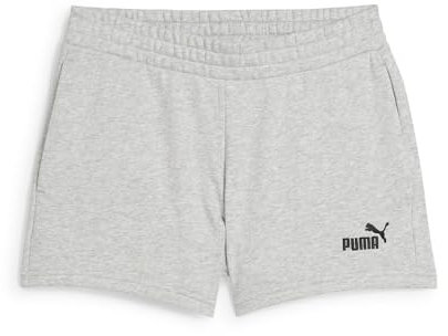 PUMA Damen ESS Small No. 1 Logo 4'' Shorts TR Gestrickte Shorts, Light Gray Heather, M