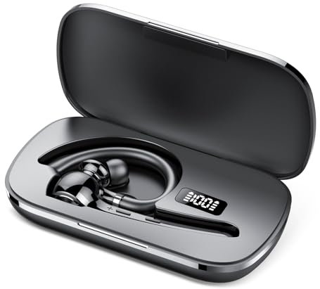 Bluetooth Headset V5.3,100H Talk Freisprecheinrichtung, CVC8.0 Headset Kabellos mit Dual ENC Noise Cancelling Mic Mute
