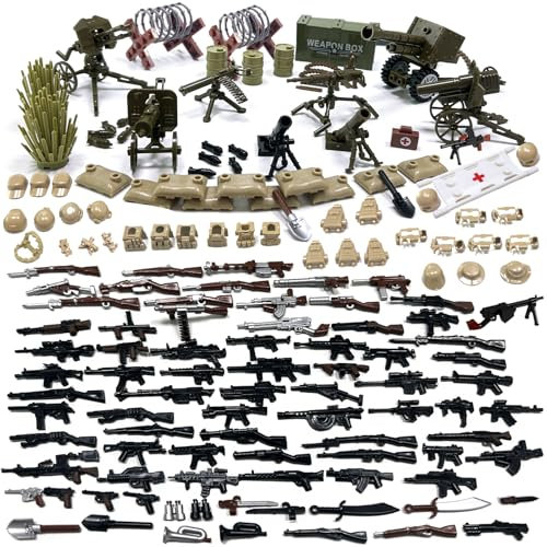 Felicify Soldat Militaire Jouet, Kit de Jouet Militaire, 158 Pièces Figurine Militaire, WW2 Soldats Jouets, Arme Jouets WW2, Cadeau d'anniversaire pour Enfants