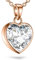 Amoonìc Herzkette Halskette Damen Rosegold (Silber 925 vergoldet) Kette mit Zirkonia Herz-Anhänger Ich liebe Dich Schmuck Geschenke für Frauen Sie Freundin personalisiert zum Jahrestag Liebesgeschenk