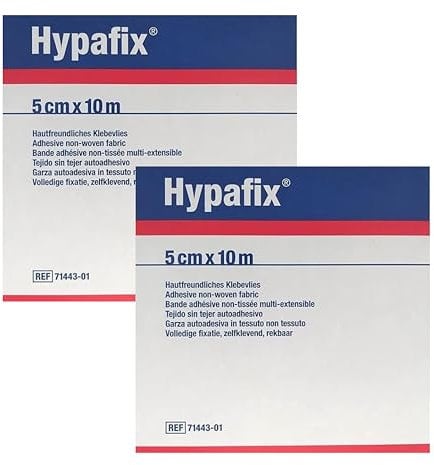 Hypafix Dressing Fixation Tape | 5cm x 10m | Pack of 2 Rolls | Secure & Flexible Medical Adhesive Tape for Wound Dressing