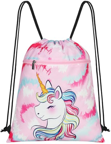 HAGOT Turnbeutel Kinder, Sportbeutel, Turnbeutel Mädchen, Schwimmtasche Kinder, Sporttasche Kinder, Rucksack Mädchen, Rosa