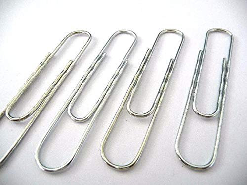 Pack of 100 Large Jumbo Giant Big Paper Clips Wavy Length 75mm Paperclips