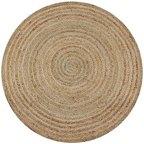 vidaXL Teppich Handgefertigt Jute Geflochten 150cm Rund Wohnzimmerteppich