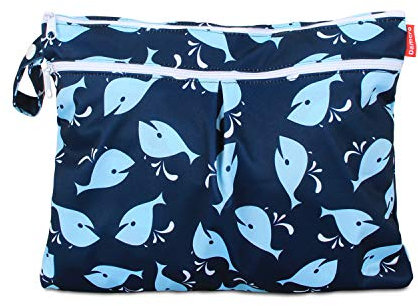 Damero windeltasche wetbag wiederverwendbar, Nasstaschen für Unterwegs, Wetbag windelbeutel für Babys Windeln, schmutzige Kleidung und anderes Zubehör, (Kleine, Katze)
