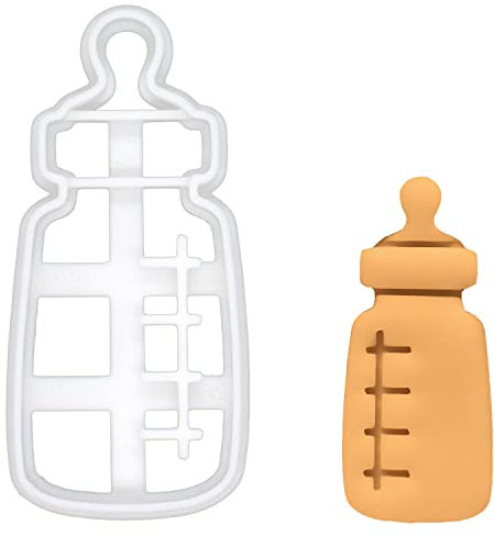 BAKERLOGY Baby Bottle Cookie Cutter - Detailed Biscuit Cutter Design for Baking and Crafts, Ideal on Fondant, Dough, Clay