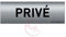 AUA SIGNALETIQUE - Plaque de porte Aluminium brossé imprimé AluSign Texte - 150x50 mm - Double Face adhésif au dos (Privé)