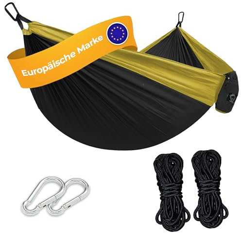 Hängematte Camping - Ultraleichte Outdoor Hängematte, Perfektes Camping Geschenke, Camping Hängematte Outdoor, Hängematte 1 Person mit Baumgurten + Karabiner