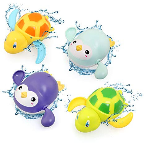 BelleStyle Baby Badespielzeug, Badewannenspielzeug für Baby Kinder Ab 1 2 3 4 Jahr, Wasserspielzeug Uhrwerk Schwimmende Aufzieh Schwimmbad Badewanne Bad Spielzeug für Kleinkinder Jungen Mädchen