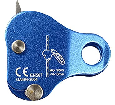POHOVE Rope Ascender Climbing Tree Arborist Rope Grab Climbing Hand Ascender Fall Arrest Protection Belay Device Self-Locking Rope Grip Clamp for Outdoor Climbing(Blue)